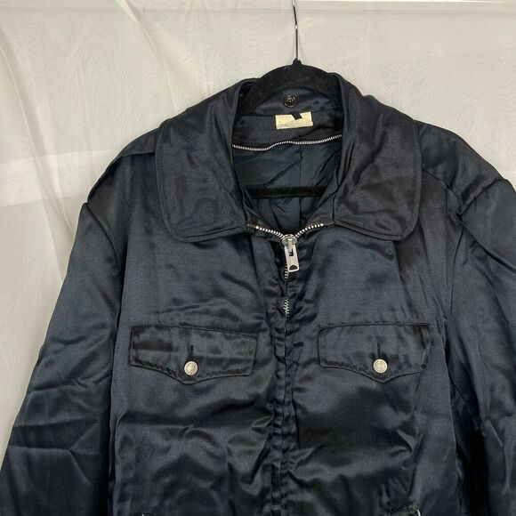 Vintage Tuffy Topper black satin Men's bomber jacket utility indie grunge XL - Picture 3 of 10
